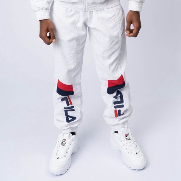 Fila Luigi Light Weight Track Men's Pants - White/Red/Navy,NZ 608-75840